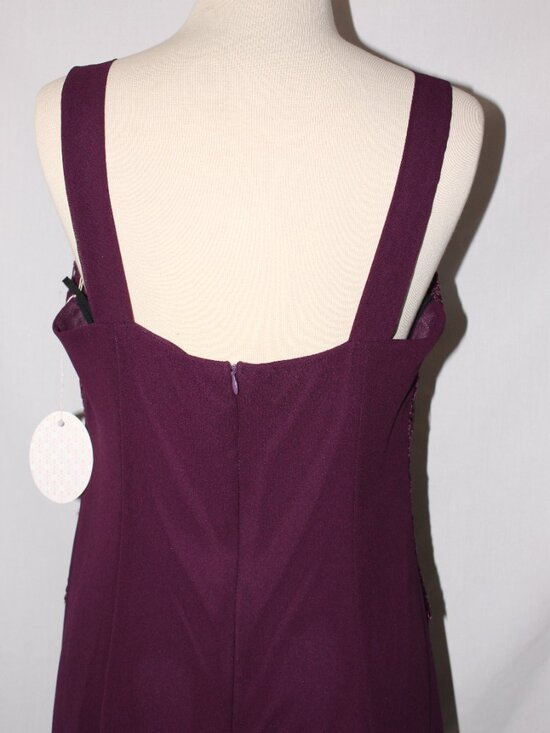 NWOT Sally Fashion #8485 Lace & Chiffon Mother of the Bride Dress-Size XL-PLUM - Picture 9 of 9